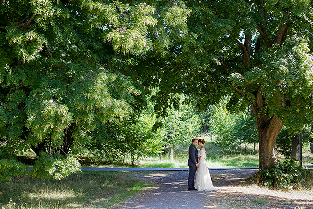 Augustibröllop i Rosendals trädgård